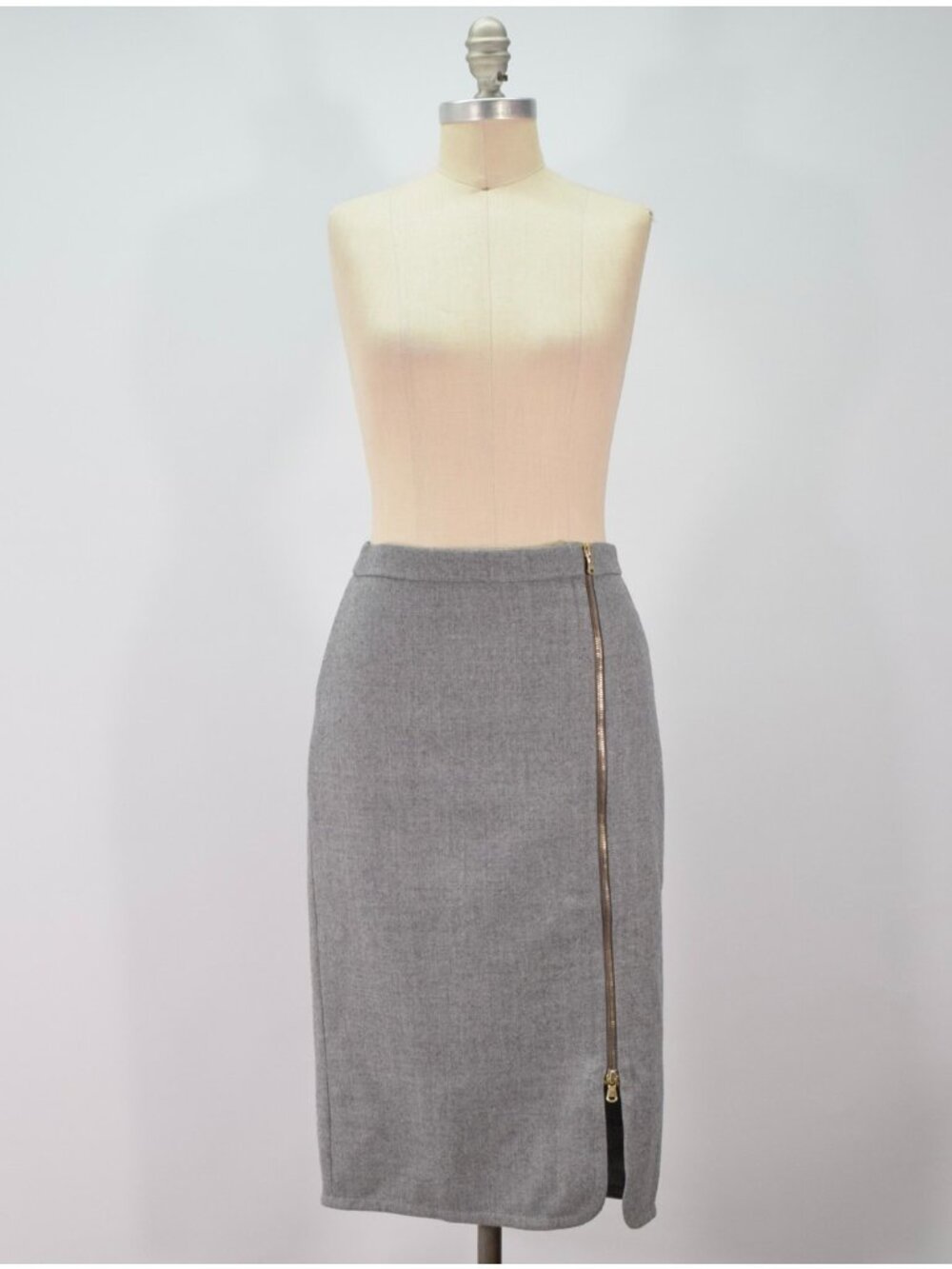 J.Crew Gray Wool Flannel Tulip-Hem Pencil Skirt
